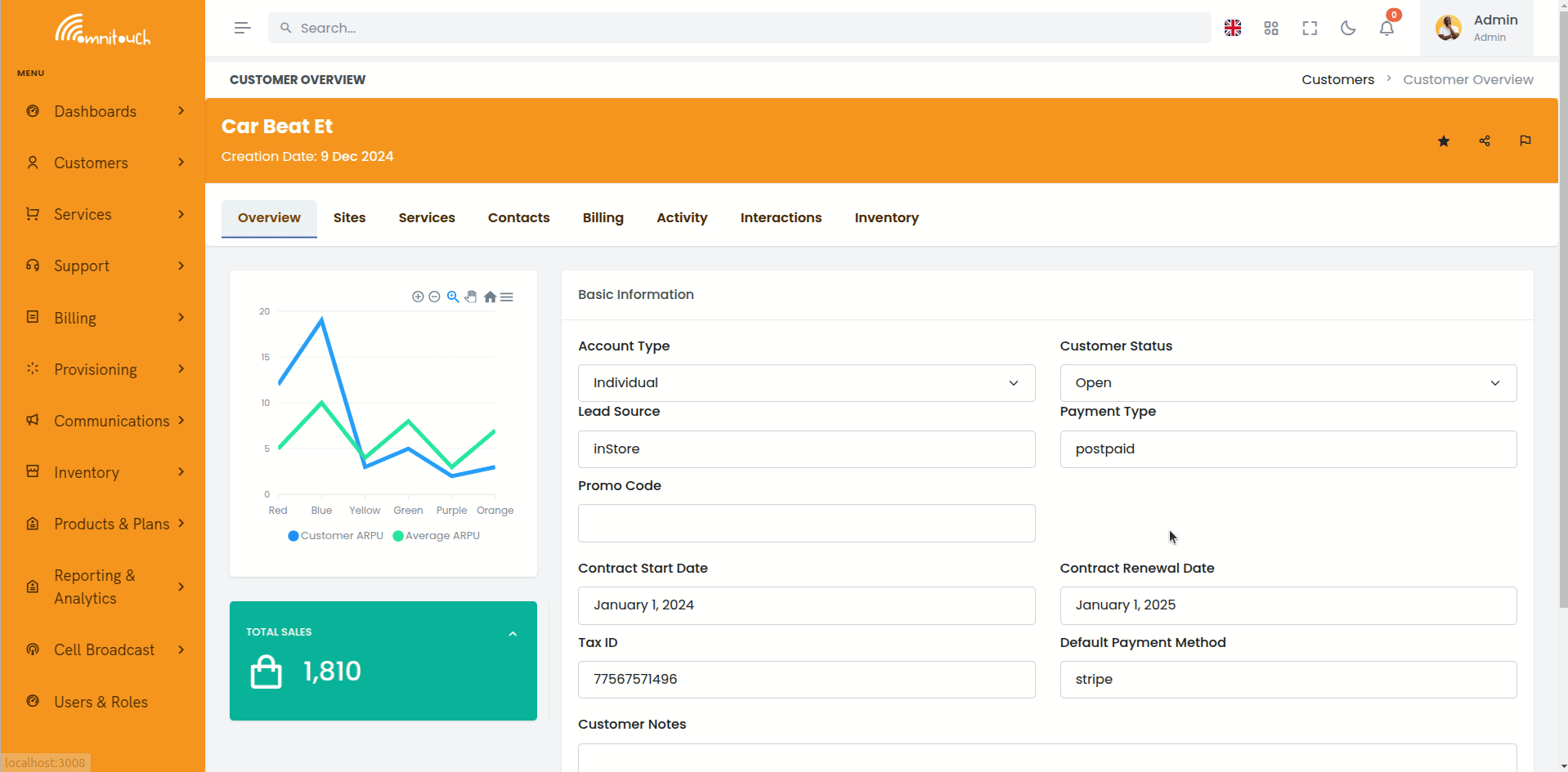 تسجيل الدخول كعميل في OmniCRM