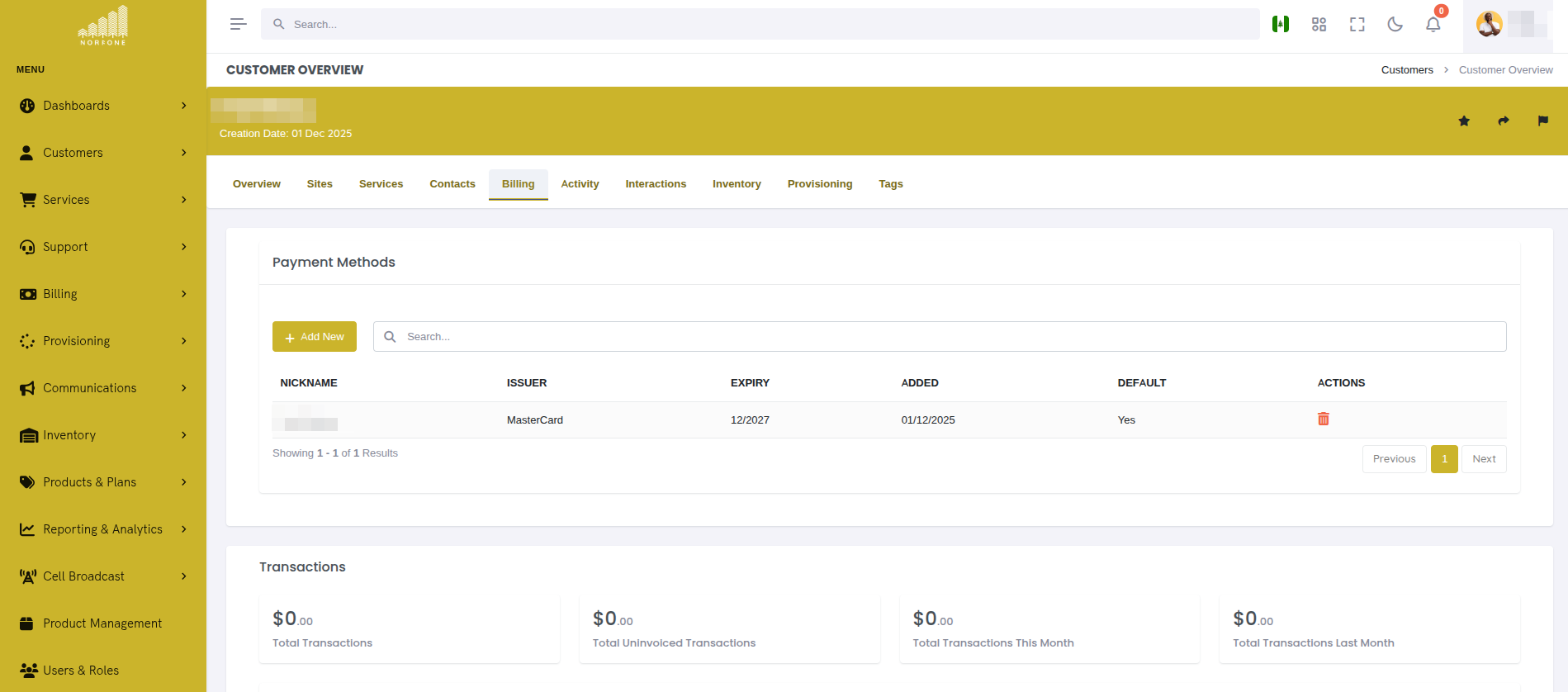 Payment Methods List