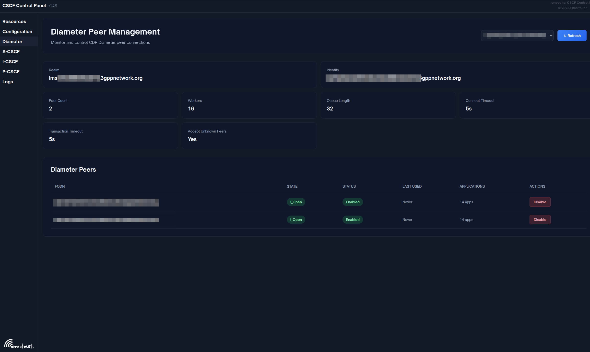 Diameter Peer Management Overview
