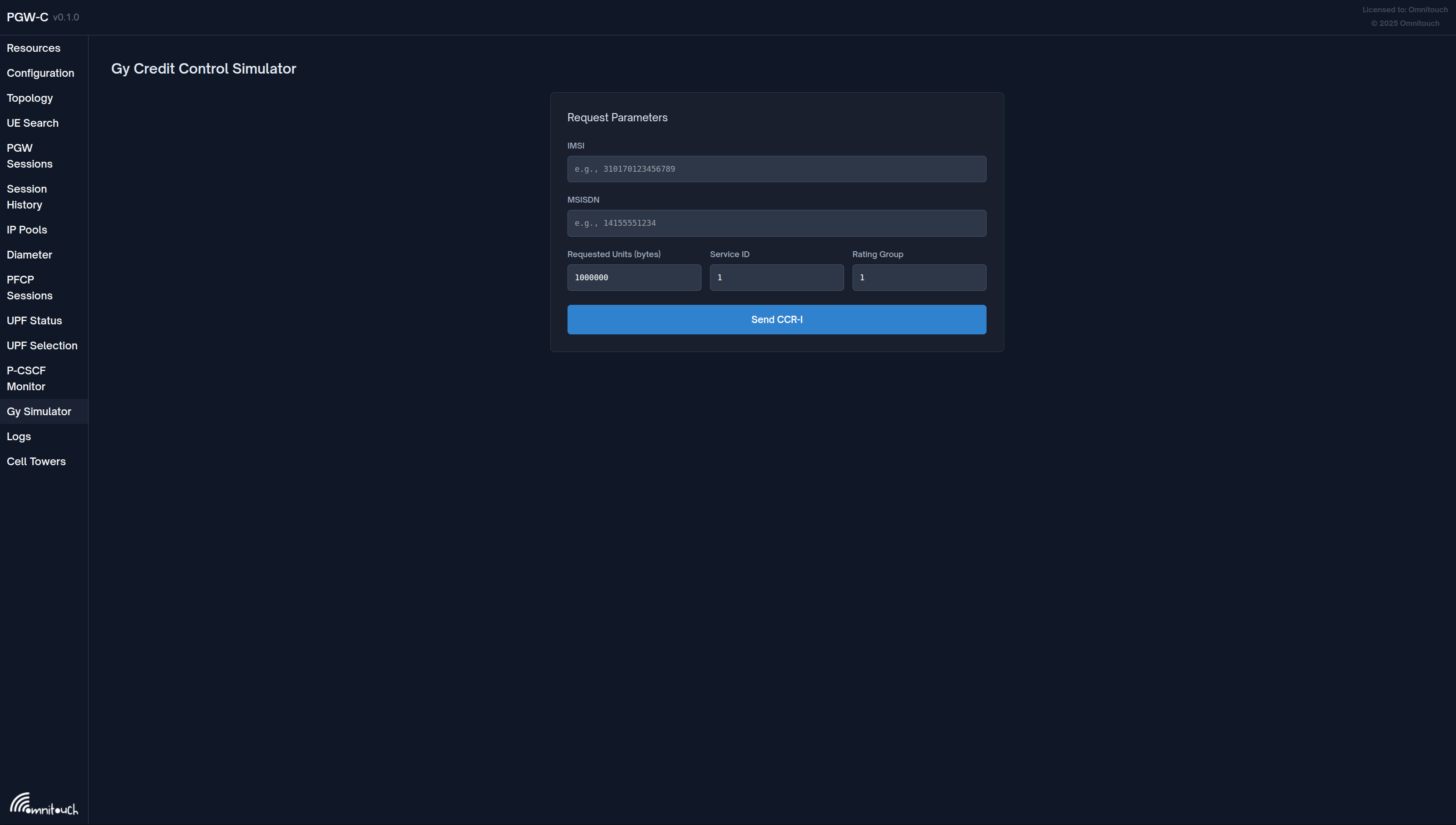 Gy Credit Control Simulator