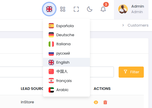 Navigation - Language