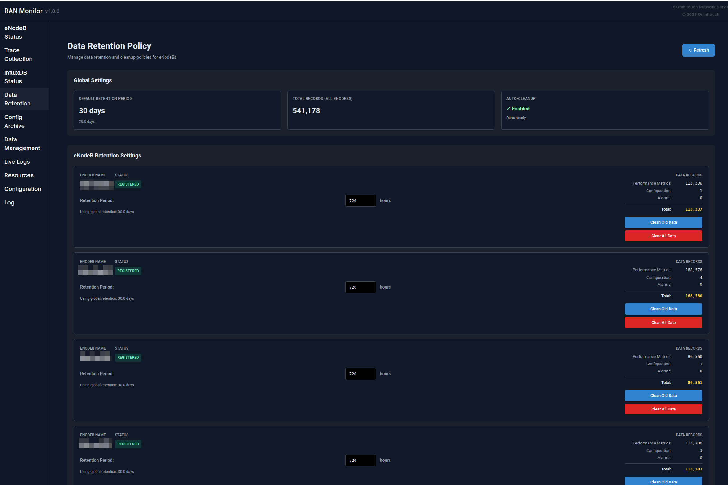 Data Retention Dashboard