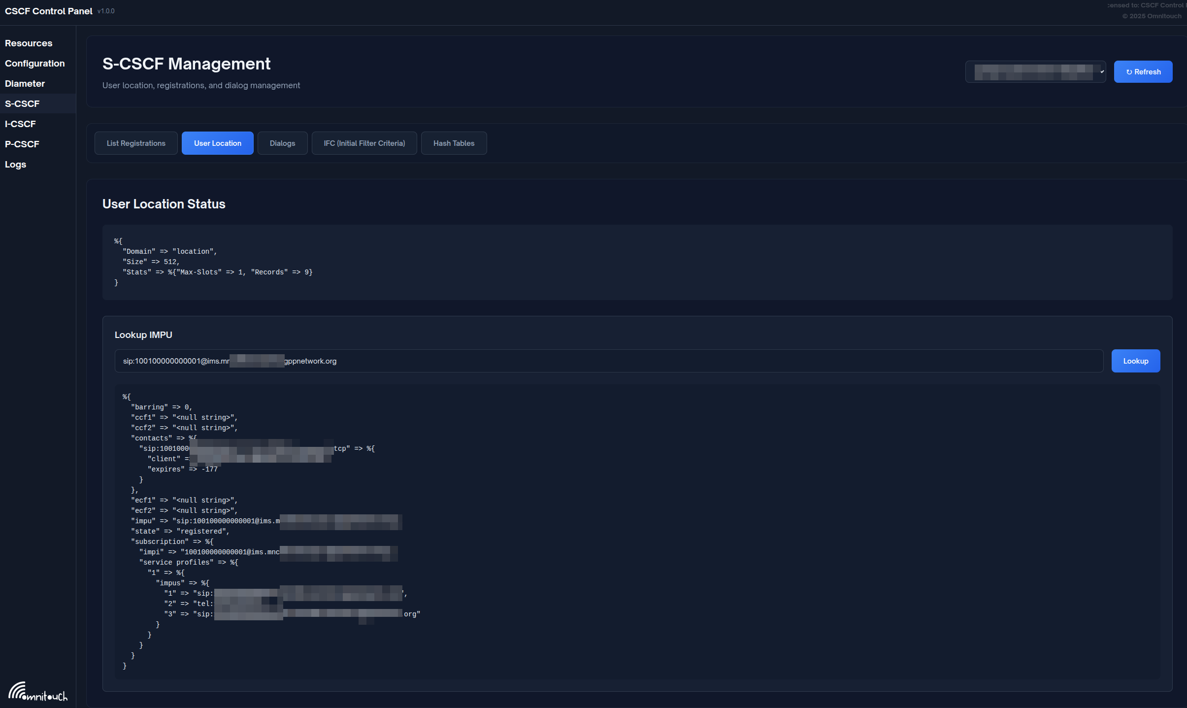 S-CSCF User Location Lookup