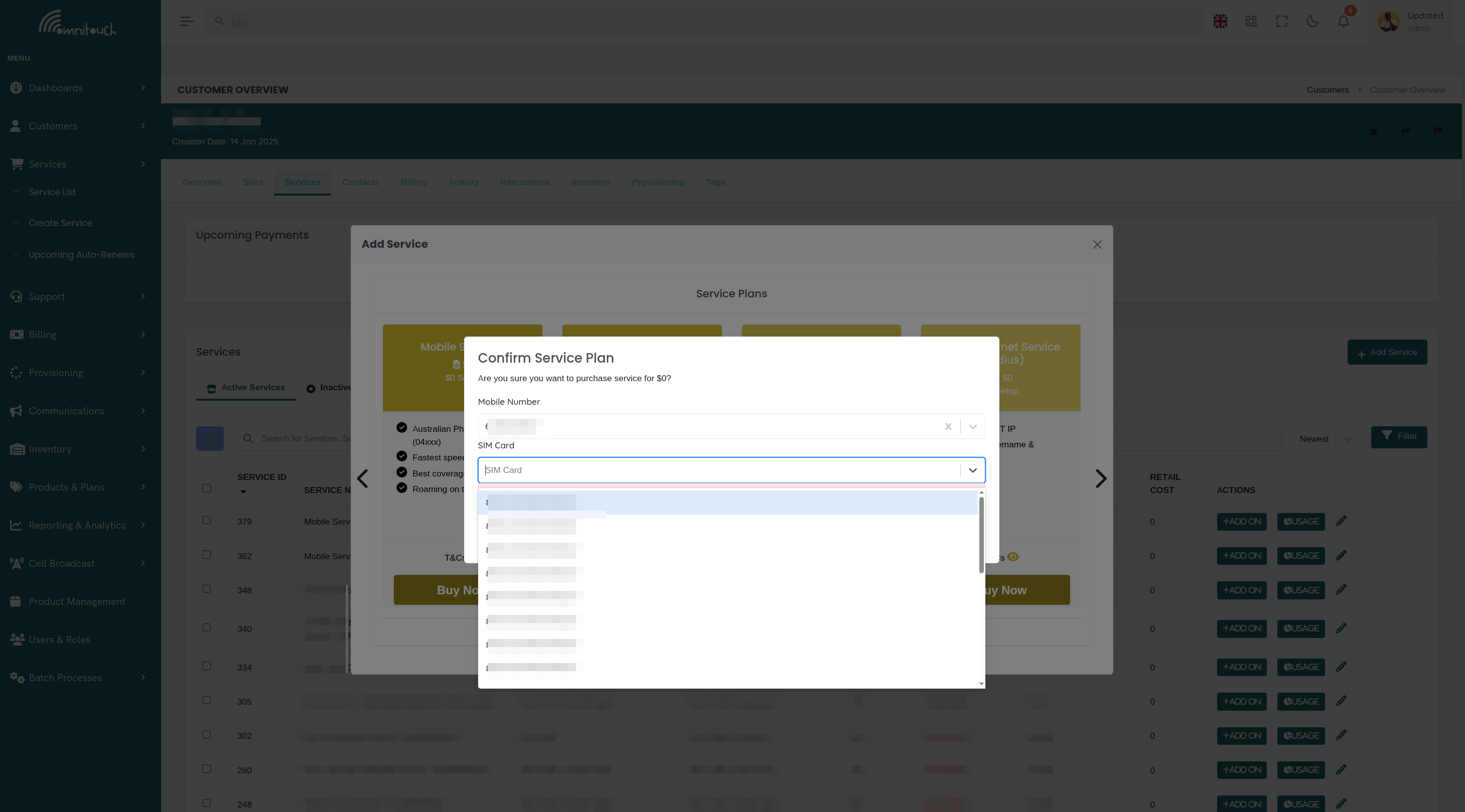 Service Inventory Picker