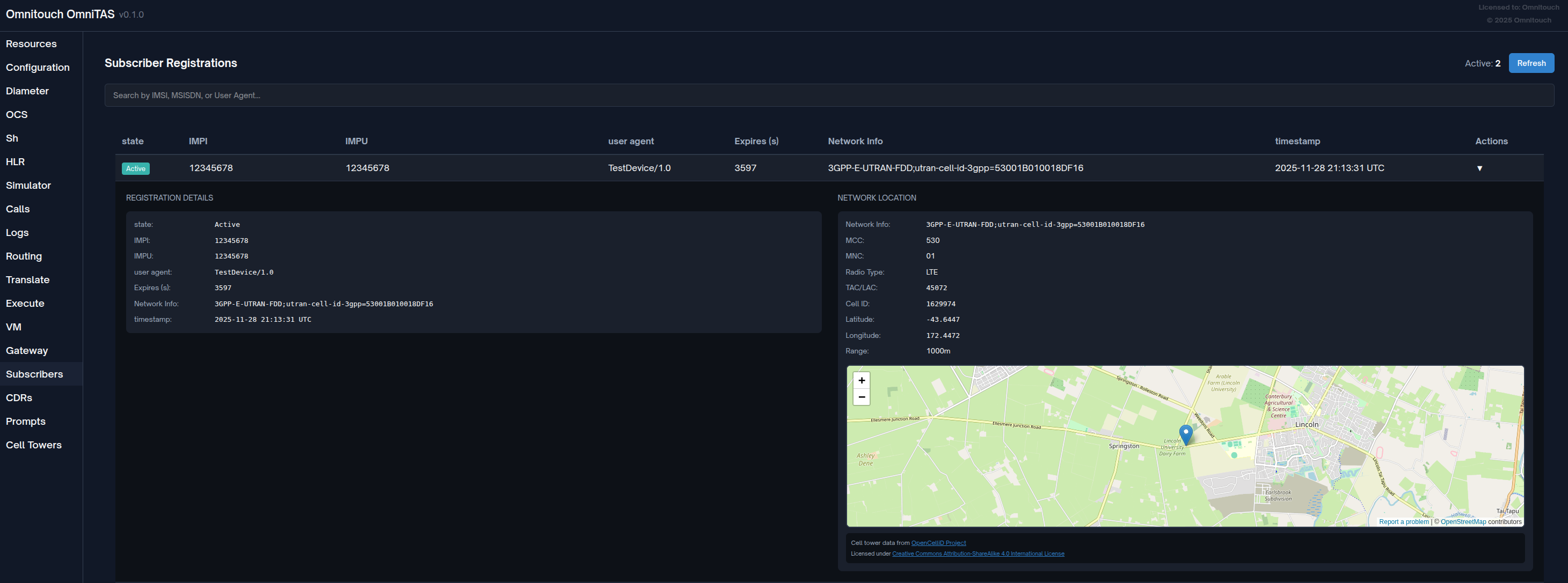 Vista de Suscriptores