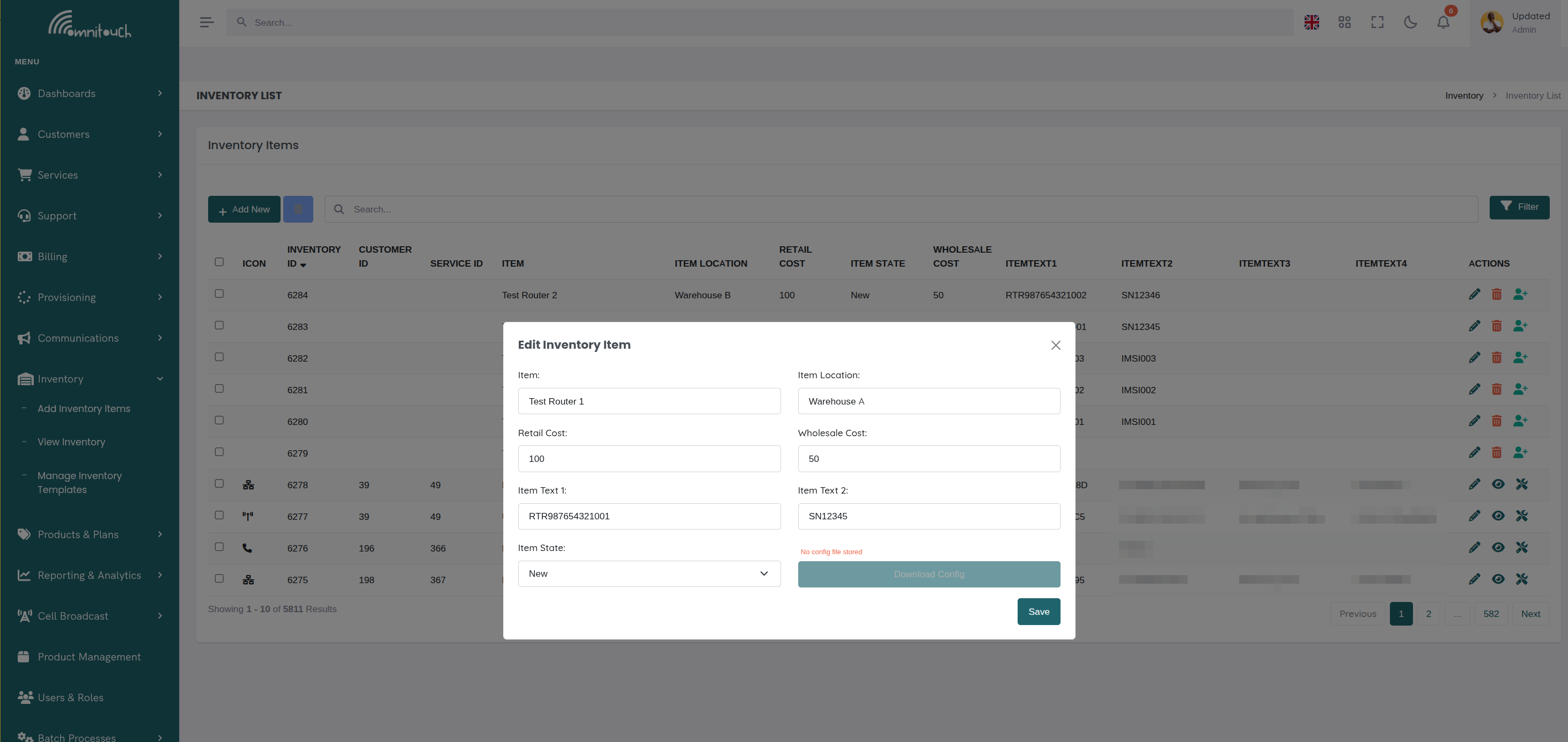Editar Artículo de Inventario