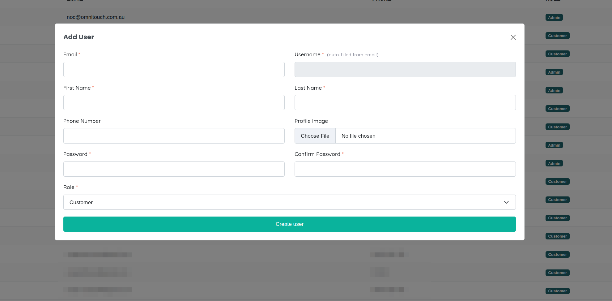 Ajout d'un Utilisateur