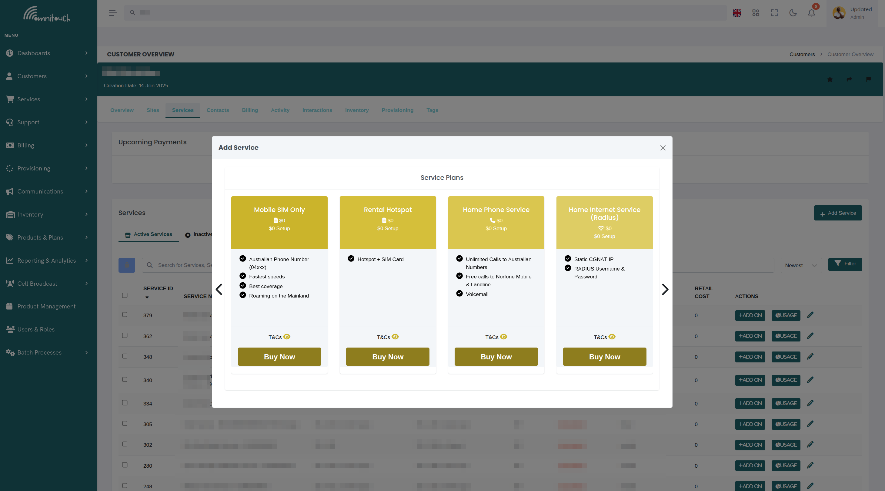 Catalogue de produits - Vue client