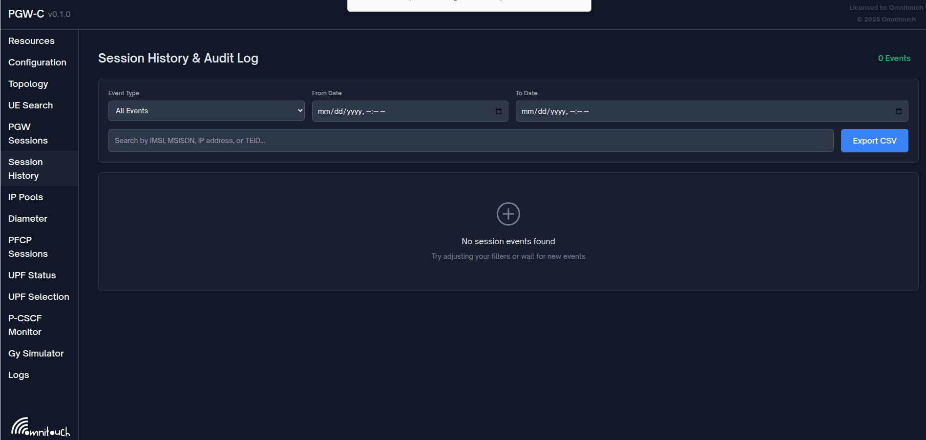 Historique des Sessions