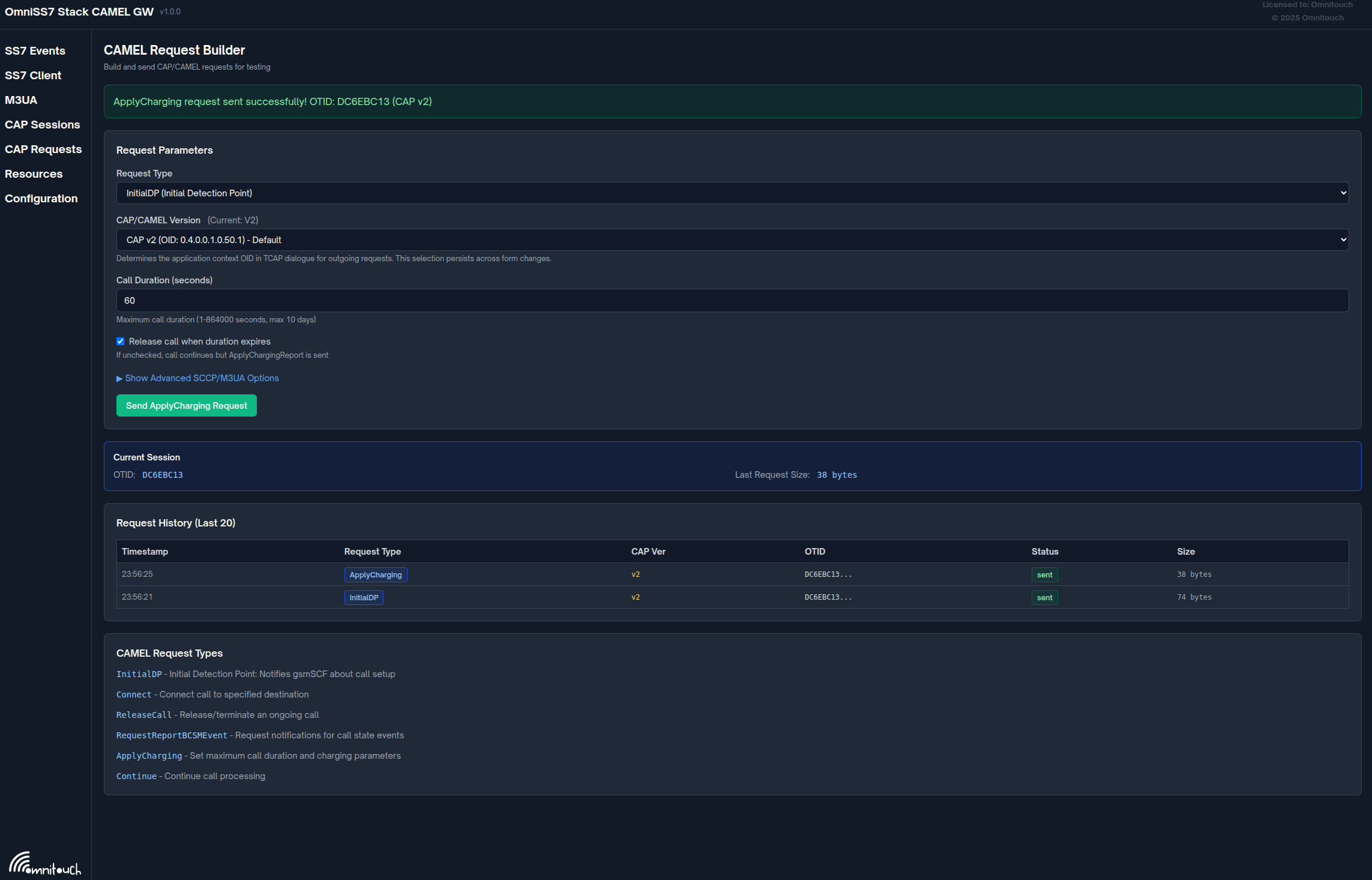 CAMEL Request Builder Overview