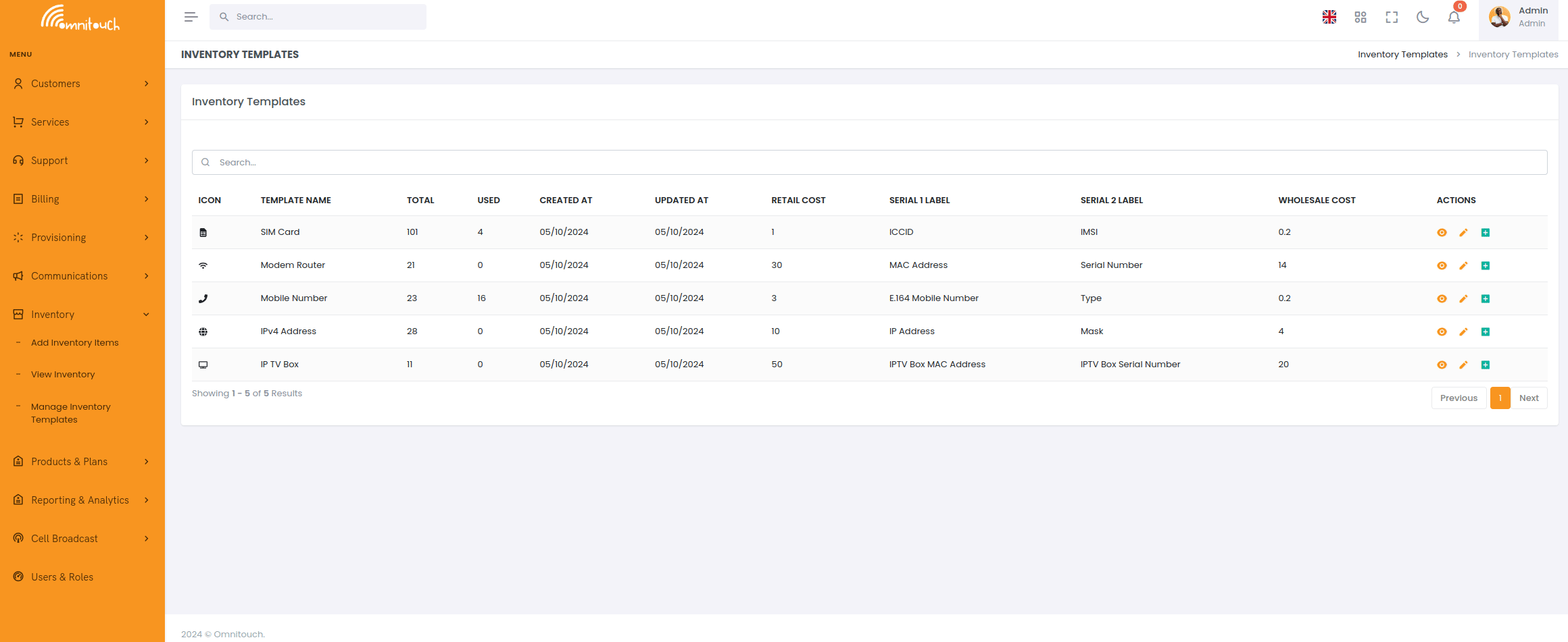 Criando um Item a partir de um Modelo no OmniCRM
