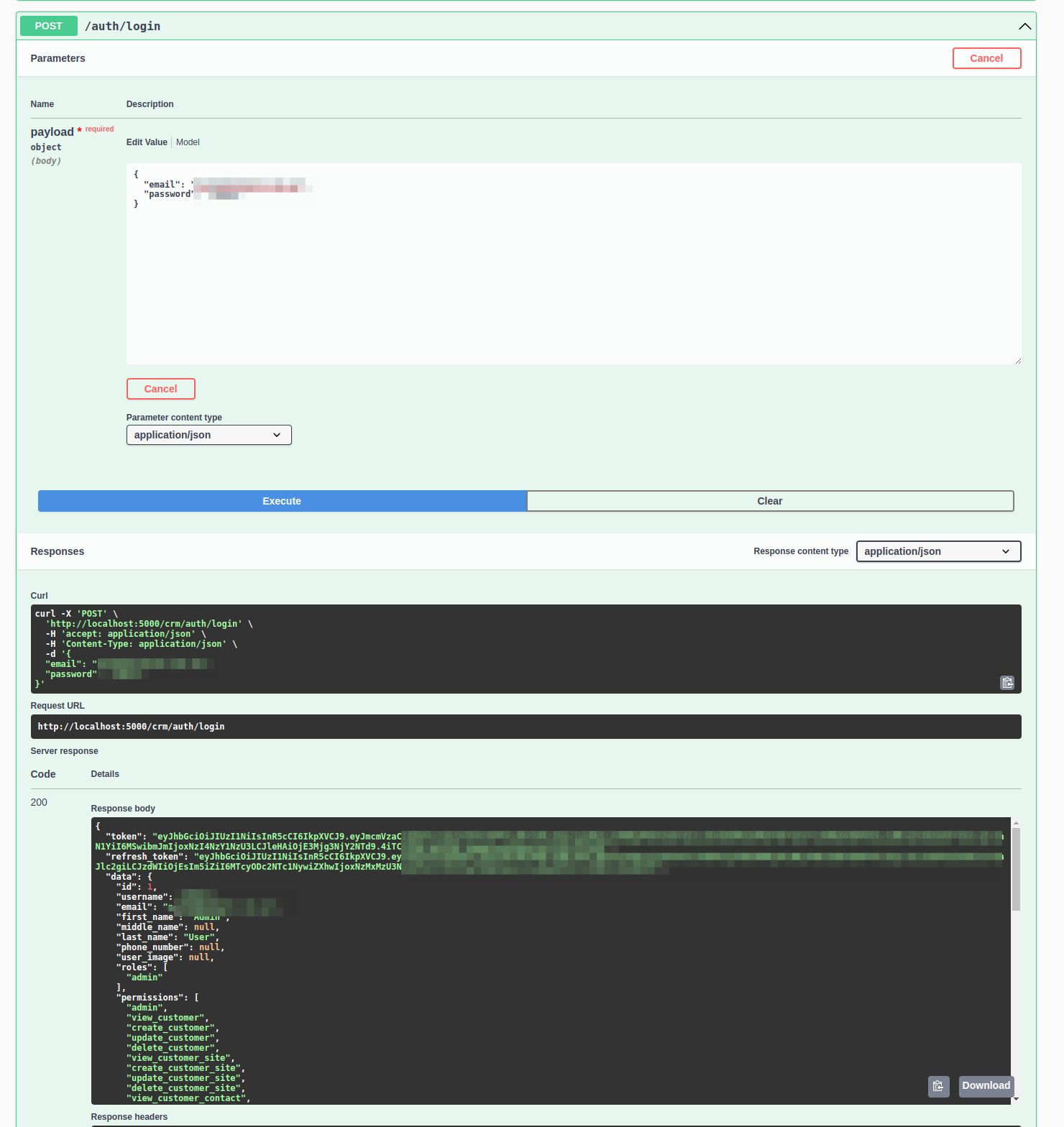 OmniCRM Swagger Page