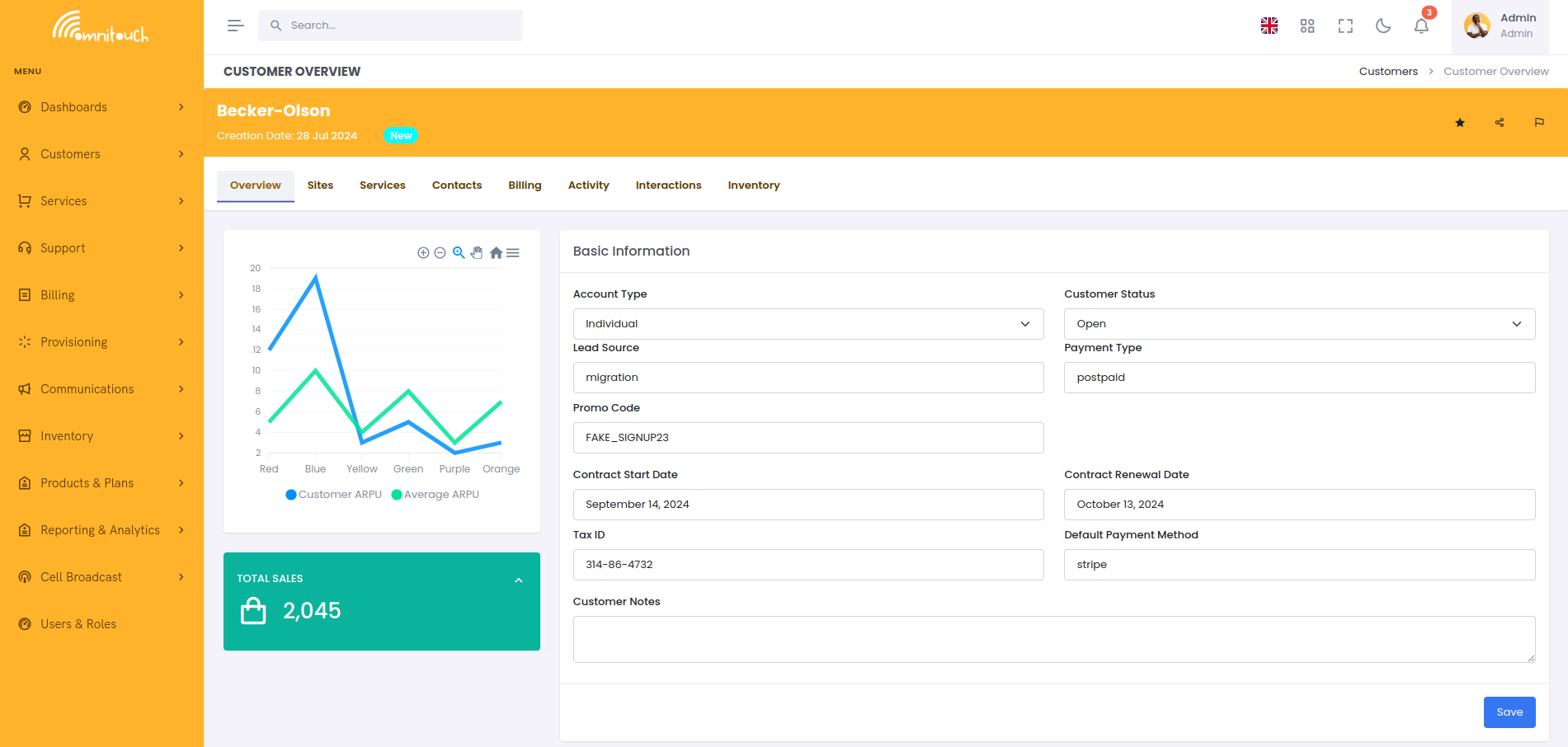 客户 - 详细信息